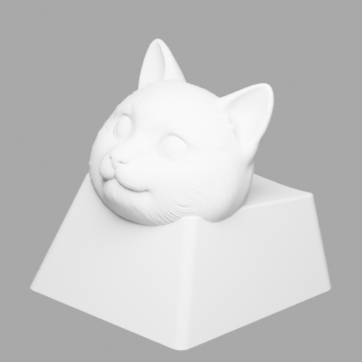 Реално генериран 3D модел: Снимката на котката ти → твой keycap